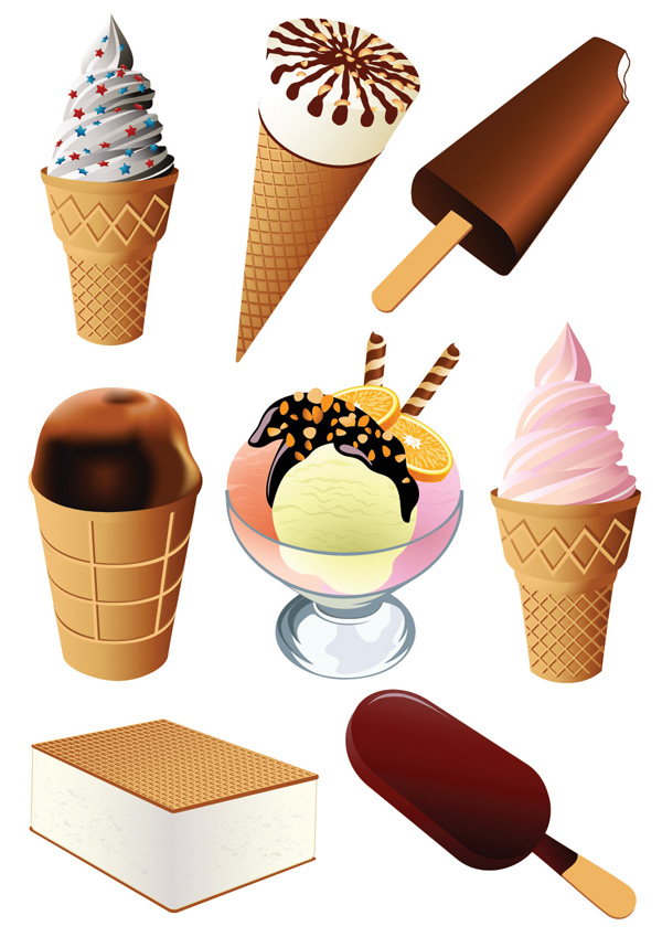 free vector Ice cream popsicles vector